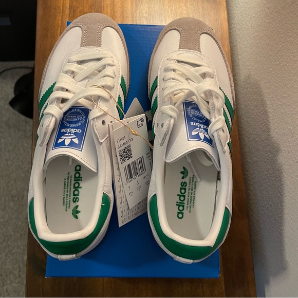 NWT Adidas Originals Samba OG Cloud White Core and green 4.5 M / 5.5 W - Picture 6 of 6